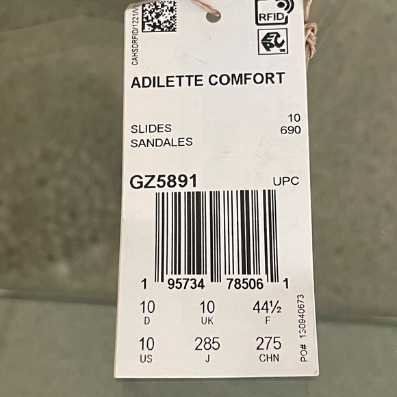 COPY - ADIDAS SLIDES, size 11 (Men’s size 10), black and white - Picture 2 of 4